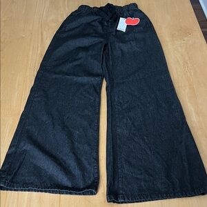 Cider Wide-Leg Black Denim Pants